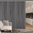 Extra Wide 100% Blackout Linen Textured Curtains - Room Dividers, W150 x L108 (1 Panel), Pinch Pleat Drapes for Living Room, Full Light Block Out Drapery for Sliding Door, Gray by CozyNest Decor