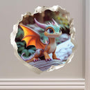Baby Dragon 3D Wall Decal – Cute Fantasy Sticker with Torn Wall Effect – 4.7W x 4.5H inches by TinyTreasures Baby Boutique
