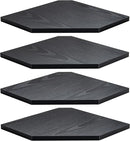 Corner Shelf Wall Mount, Floating Corner Shelves, Set of 4 Corner Wall Shelf Organizer, Rustic Wood Wall Storage Display Shelves for Living Room Bedroom Bathroom Kitchen, Classic Black by CozyNest Decor