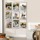 Vittanly 11x14 Picture Frames Set of 9, Shatter Resistant Plexiglass, Display 8x10 Pictures with Mat or 11x14 without Mat, Photo Frames for Wall or Tabletop, Engineered Wood, Distressed White by CozyNest Decor