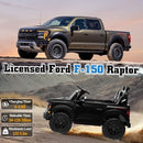24V Ride on Car Licensed Ford F-150 Raptor, Kids Electric Car with Remote Control, LED Light/Music/MP3, Truck Bed Storage, 3-Point Seat Belt (24V, Black) by TinyTreasures Baby Boutique