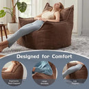 Giant Bean Bag Chair Sofa for Adults Teens, Comfy Corduroy Large Bean Bag Chairs with Armrests for Bedroom Living Room, Adult BeanBag Lazy Sofa Couch Chairs with Filler Included by CozyNest Decor