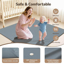 Baby Play Mat 47x47 Inches, Extra Thick 1.2" Foam Floor Mat for Tummy Time & Crawling, Waterproof Non-Slip Faux Leather Playpen Mat for Infants Toddlers, Indoor Outdoor Gym Activity, Blue by TinyTreasures Baby Boutique