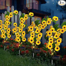 Solar Garden Lights Outdoor, 2 Pack New Sunflower Light for Outside, Solar Willow Vine Light with 46 LED Sunflowers, Waterproof Decor for Yard, Patio, Pathway, Gardening Gifts (4Pack Sunflower) by GreenHaven Gardens