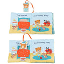 Teddy Bear Baby Toy Cloth Crinkle Books for Babies Infant Toddler, Soft Toys 0-6-12 Months Activity Tummy Time Mirror Toy, Gifts for Boys Girls Baby Shower, 1-2-3 Years Old-Morning by TinyTreasures Baby Boutique