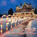 WdtPro Outdoor Christmas Decoration, 12 Pack 28.3FT Solar Powered 72 LED Christmas Candy Cane Lights with Stakes, 10 Lighting Modes Waterproof Christmas Lights Outside Decorations for Yard, Garden by GreenHaven Gardens
