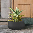 Kante 11.8" Dia Round Concrete Planter, Cement Plant Pots with Drainage Hole and Rubber Plug for Outdoor Indoor Garden Home, Modern Curvaceous Design, Black by GreenHaven Gardens