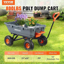VEVOR 800lbs Poly Dump Garden Cart, Heavy Duty Yard Dump Cart Wagon, 4 Wheel Wheelbarrow with 10in Tires, 180°Rotating Handle, Steel Frame and Quick Release System by GreenHaven Gardens