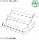 SIMPLEMADE 3-Tier Spice Rack Organizer - Versatile Storage Shelf for Kitchen, Bathroom, Bedroom & Office, Set of 2, Clear by CozyNest Decor