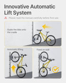 monTEK Automatic Lift EBike Rack – Fits 24-29" Tires, Heavy-Duty Vertical Wall Rack for Bicycles (Up to 71 lbs) - Effortless Lifting, Easy Install - Space-Saving Storage for Garage, Shed, SG by GreenHaven Gardens