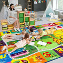 7x10 Playroom Rugs for Kids Washable, Educational and Fun Playmat with ABC Alphabet Animals Shapes Colors, Non-Slip Play Mat Learning Rugs for Baby Toddler Children Game Activity by CozyNest Decor