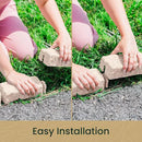 Beuta Landscape Edging | Garden Edging Border | Faux Stone Bricks for Lawn edging, Flower beds, Pathways & Yard Edging– 10 Packs | Each Section Has 6 Bricks 48"L x 4"W x 2.25"H | 30 Spikes|Cobblestone by GreenHaven Gardens