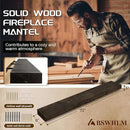 72x8x3 Fireplace Mantel - Solid Rustic Wood - Wall Mounted Floating Shelf with Invisible Heavy Duty Steel Bracket (Weathered Black) by CozyNest Decor