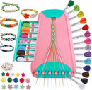Arts and Crafts for Kids Ages 8-12,Friendship Bracelet Making Kit for Girl,Kids Jewelry Making Kit with 28 Pre-Cut Threads,Christmas Birthday Gifts for Ages 6 7 8 9 10 11 12 Year Old Pink/Cyan by TinyTreasures Baby Boutique