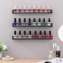 MyGift Set of 3 Wall-Mounted Black Metal Nail Polish and Essential Oils Display Shelves, Kitchen Spice Jars Rack by CozyNest Decor
