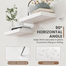 36 Inch Floating Shelves, 8 Inch Deep Floating Shelves for Wall, Hanging Shelf with Invisible Brackets, Deep Shelves for Bathroom, Bedroom, Living Room, White, Set of 2 by CozyNest Decor