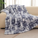 Tie-dye Blue Soft Comfy Throw Blanket for Couch Bedroom Faux Fur 50x60 Fluffy Blanket for Living Room Furry Bed Comforter Cozy Home Decor Gifts 860 GSM by CozyNest Decor
