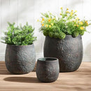 Large Outdoor Planter, 17.32"+12.99"+9.06" Dia Round Weathered Concrete Planter Set of 3, Flower Pots with Drainage Holes, Sealing Plug for Garden, Patio, Home, Office, Greenish Bronze Rust by GreenHaven Gardens