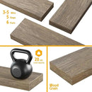 BAMEOS Floating Shelves, Wall Mounted Wooden Shelves with Invisible Brackets Set of 3, Hanging Wall Shelves Decoration for Bedroom, Bathroom, Living Room and Kitchen by CozyNest Decor