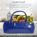 Wine Clutch Bag (Thermal Insulated) Trendy Women’s Carry Tote | Holds Red & White 750mL Bottles | Trendy Fashion | Incl. Portable Waiter-Style Corkscrew (Blue Burmese) by TinyTreasures Baby Boutique