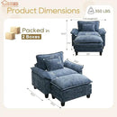 URRED Modular Sectional Sofa Comfy Cloud Couch, Modern Chenille Sofa Sleeper Deep Seat Couches with Ottoman/Pillows for Living Room (Blue, 53''- Ottoman) by CozyNest Decor