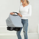 Breathable Car Seat Cover for Babies – Multi-Purpose Soft Rayon Nursing Cover for Breastfeeding, High Stretchy Infant Carseat Canopy, Stroller Cover (Smooth Rayon, Light Grey) by TinyTreasures Baby Boutique