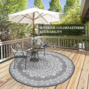 Pauwer Waterproof Outdoor Rug 6ft, Reversible Plastic Straw Patio Camping Rug, Indoor Outdoor RV Mat Carpet for Deck, Camper, Porch, Balcony, Backyard, Picnic, Floral Grey by GreenHaven Gardens