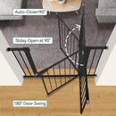 BABELIO 36" Tall Baby Gate, 26-40" Wide Auto Close Pet Gate, Pressure Mounted Metal Dog Gate, Easy-Install No Drilling, No Tools Required, with Wall Protectors and Extension Kits, Black by TinyTreasures Baby Boutique