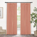 Macochico Pinch Pleated 100% Blackout Curtains Orange Linen Curtains for Bedroom Living Room Farmhouse Thermal Insulated Window Panels Pleated Curtains with Hooks and Tieback 52”Wx72”L 1 Panel by CozyNest Decor