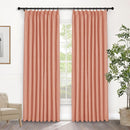 Macochico Pinch Pleated Blackout Linen Curtains 96 Inches Long 100% Light Blocking Burlap Curtains for Bedroom Living Room Thermal Window Panels with Tieback 72”Wx96”L Orange 1 Panel