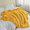 GONAAP Fuzzy Faux Fur Throw Blanket Queen Size Mustard Yellow Super Soft Cozy Plush Fuzzy Shaggy Blanket for Couch Sofa Bed (Mustard Yellow, Queen(90"x90")) by CozyNest Decor