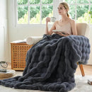 BENVWE Faux Fur Throw Blanket for Couch – Cozy Fuzzy Soft Plush Fluffy Thick Luxury Minky Bubble Blanket for Living Room Home Decor – Fathers Day Birthday Gifts for Women and Men, Grey, 51" x 63" by CozyNest Decor