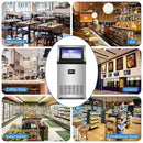 Ice Maker Commercial Ice Machine 200 lbs /24H, 33 lbs Large Storage Capacity Bin, Under Counter or Freestanding Ice Cube Makers Stainless Steel for Restaurant Bar Cafe by CozyNest Decor