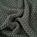 Longhui bedding Chunky Cable Knit Throw Blanket Lightweight Grey 100% Organic Cotton Blanket for Sofa Couch Bed Baby Nursery, Rustic Shabby Chic Modern Farmhouse, Gray 51” x 63” Give Laundering Bag by CozyNest Decor