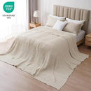 PHF 100% Cotton Waffle Blanket Oversized King 120"x120", Lightweight Breathable Extra Large 10'x10' Summer Blankets for Bed, Giant Big Luxury Aesthetic Woven Bedding for Home Decor, Oatmeal by CozyNest Decor
