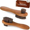 DUGATO Dual-Bristle Horsehair Laundry Stain Brush Set (2pcs) - Gentle & Tough Scrubbing for Clothes, Fabrics, Shoes - Pre-Wash Spot Treatment Tool by CozyNest Decor