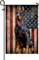FLAGWIX American Flags - Doberman Pinscher Flag, 4th of July Decorations for Inside, Outside, Garden Flag (11.5" x 17.5") - USA House Garden Flags Premium Polyester, Decorative Outdoor Flags