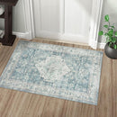 LIVEBOX Washable Rug 2x3 Kitchen Mats for Floor Entryway, Non Slip Front Door Mat for Bathroom Hallway, Boho Low-Pile Small Carpet Farmhouse Throw Indoor Rugs for Bath Sink, Blue by TinyTreasures Baby Boutique
