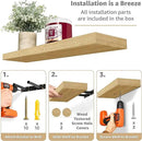 Sorbus Floating Shelves for Wall - 24" Bathroom Shelves, Wall Decor for Bedroom, Kitchen, Living Room, Home Decor & Book Storage - Mounted Floating Shelf with Invisible Brackets (Maple Wood, 4 Pack) by CozyNest Decor