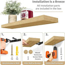 Sorbus Floating Shelves for Wall - 24" Bathroom Shelves, Wall Decor for Bedroom, Kitchen, Living Room, Home Decor & Book Storage - Mounted Floating Shelf with Invisible Brackets (Maple Wood, 2 Pack) by CozyNest Decor