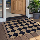Lahome Checkered Easy Jute Kitchen Rug, 2x3 Indoor Door Mat Small Neutral Area Rug, Farmhouse Diamond Non Slip Non Shedding Lightweight Floor Carpet for Entry Porch by CozyNest Decor