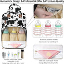 Large Capacity Baby Diaper Bag Backpack with Insulated Pockets, Waterproof, Stylish Cow Print Design, Suitable for Boys and Girls by TinyTreasures Baby Boutique