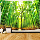 Delur Forest Pathway Tapestry Sunset Tropical Rainforest Nature Tree Tapestry Wall Hanging Sunrise Scenic Natural Green Landscape Headboard for Bedroom Living Room Home Decor (51.2" x 59.1") by CozyNest Decor