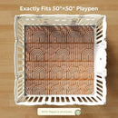 Soft Thicker Baby Mat for Floor 50"x50", Non-Slip Baby Play Mat, Easy to Clean 50x50 Playpen Mat, Portable Playmat, Crawling Mat for Infants, Babies, Toddlers, Activity Mat, Rainbow, Brown by TinyTreasures Baby Boutique
