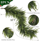 Artificial Norfolk Pine Garland - Faux Christmas Garland Fake Green Garland for Fireplace,Table, Stairs, Mantle, Window,Indoor Outdoor,Home,Holiday Decor (1 PCS,9 FT) by CozyNest Decor