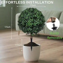 Artificial Boxwood Topiary Ball Tree Outdoor Set of 2,Artificial Boxwood Plants with Ground Spike,Faux Shrubs Fake Evergreen Tree UV Resistant,Diameter 17" by GreenHaven Gardens