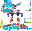 48 Piece Suction Cup Toys Construction Set, Silicone Building Blocks DIY Blocks - Sucker Toy are Fun Bath Toys, Fidget Toys for Toddlers 1-3 Old Boys and Girls by TinyTreasures Baby Boutique