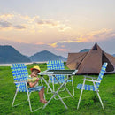 VINGLI Patio Lawn Webbed Folding Chairs Outdoor Beach Portable Camping Chair for Yard, Garden (4, Blue, Oversized) by GreenHaven Gardens