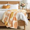 Lahome Terracotta Throw Blanket Soft Cozy Fluffy Warm Throw Blanket for Couch Reversible Geometric Fuzzy Blankets for Bed Sofa Chair, Orange 50''x60'' by CozyNest Decor
