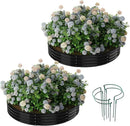Galvanized Metal Planter Round Raised Garden Bed Kit for Gardening Outdoor，3x3x1ft 2PC Grow Garden Box Raised Flower Bed，Round Galvanized Planter Outdoor Large Metal Fire Pit Ring Black by GreenHaven Gardens
